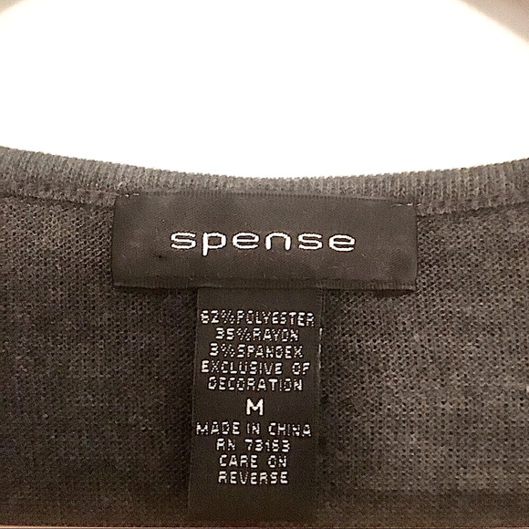 Spense || Pretty Ruffled Light Weight Gray Sweater Knit Dress 3/4 Sleeve… - Picture 7 of 7